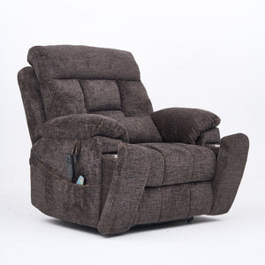 English Elm Old Age Electric Lift Recliner - Plush Velvet Chair With Dual Motors, Massage, Heat & 180° Recline W547S00052