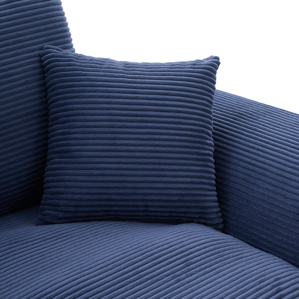 English Elm UNITED Cloud Couch Modular Sectional Sofa with Corduroy Cover, Ergonomic 2-Seater, No Assembly Needed Navy Blue W1568P371122