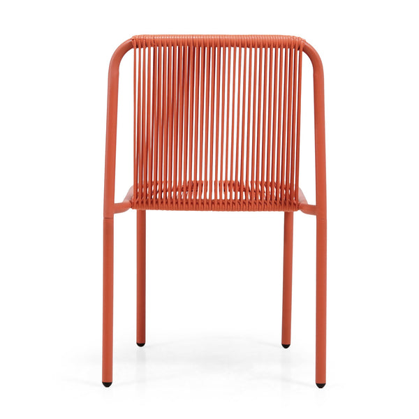 English Elm Christopher Knight Home® - Burgess Weather-Resistant Outdoor Stacking Dining Chair Set of 2 — UV-Proof PE Rattan with Iron Frame Orange 23.75 L x 20.9 W x 19.5 H N776P234186O