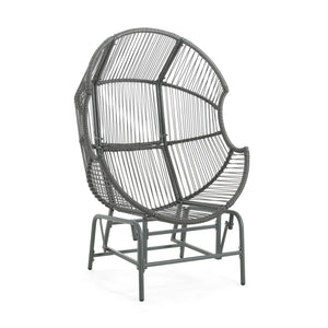 English Elm Christopher Knight Home® - Palos Outdoor Wicker Glider Chair - Weather-Resistant Dark Gray With Plush Cushions For Relaxation N775P191232G