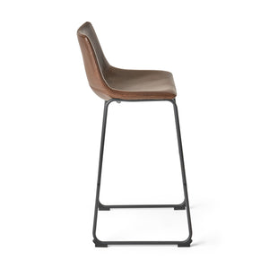 English Elm Christopher Knight Home® - Set of 2 30" Cedric Faux Leather Barstool Vintage Brown — Low Back, Steel Frame, 250lb Capacity, Upholstered Comfort 57583.00
