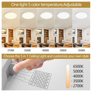 English Elm 6pk Round Led Flush Mount Panel Dimmable 5 Cct Selectable Bathroom Ceiling Fixture White W1340P332598