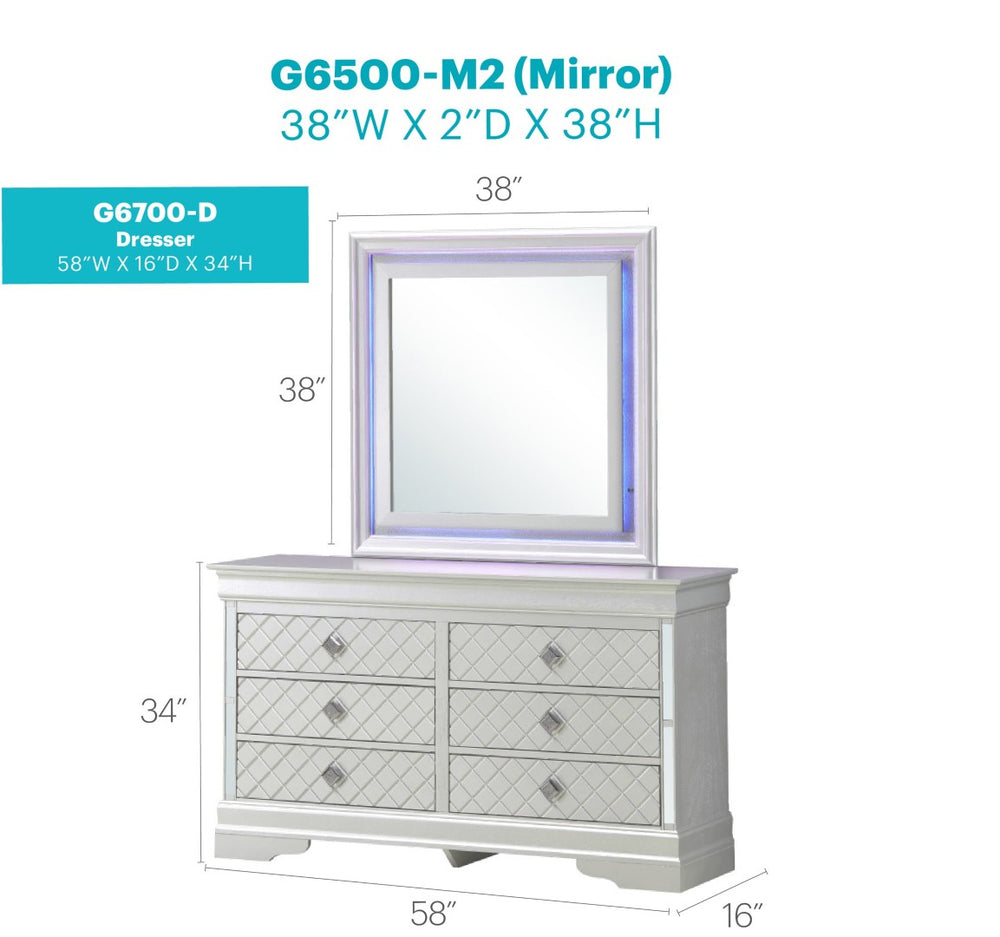 English Elm Verona Contemporary Dresser In Silver Champagne - Stylish Storage With Modern Embossed "X" Design B078108371-GIGA