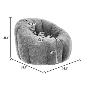 English Elm Bean Bag Lounge Chair Faux Fur Memory Foam Fill Ergonomic Armrests for Adults W2200P302149