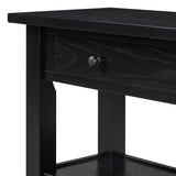 English Elm Trexm Retro Console Table With Drawer and Two Sturdy Shelves For Entryway, Living Room (Black)