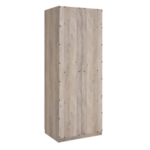 English Elm Lee 32" Rustic Gray Wardrobe Closet – Stylish Space-Saving Design With Soft-Close Doors & Easy Assembly B365S00128