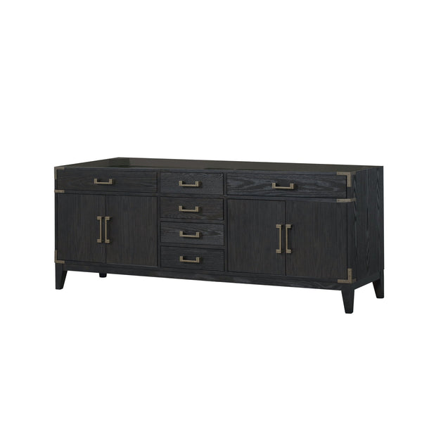English Elm Black Oak Double Bath Vanity - Elegant 84" Storage Solution With Soft-Close Drawers & Classic Charm B2731P260973