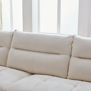 English Elm Premium Chenille High-back Sofa Solid Hardwood Frame Ergonomic Seat for Spacious Living Beige W1765S00137