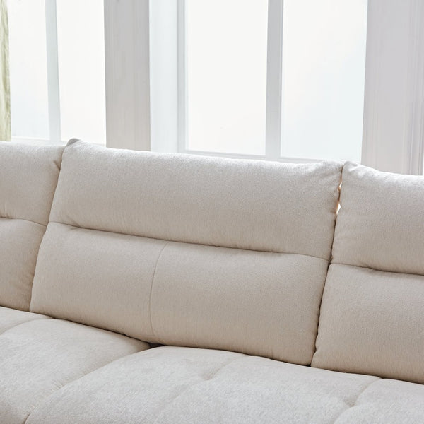 English Elm Premium Chenille High-back Sofa Solid Hardwood Frame Ergonomic Seat for Spacious Living Beige W1765S00137