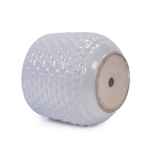 English Elm 3 Pieces Ceramic Flowerpot Set - Elegant Matte White Planters For Modern Home Décor & Gardens W3273P321548