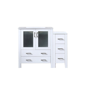 English Elm White Single Bath Vanity 42" W x 18.25" D with Side Cabinet, Soft-Close Drawers, Scratch-Resist Top B2731S00966