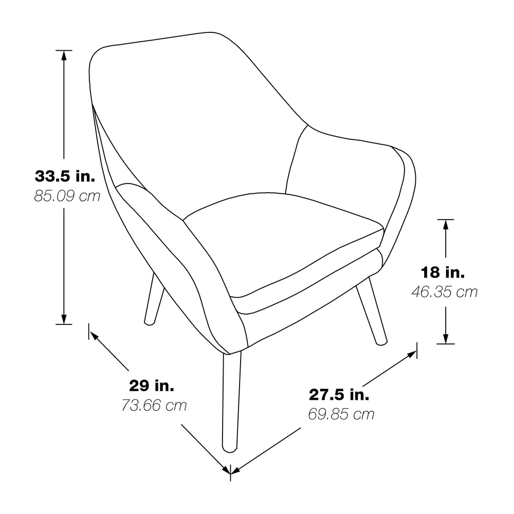 OSP Home Furnishings Della Mid-Century Chair Linen
