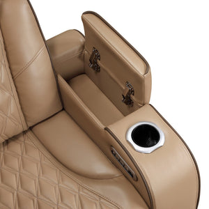 English Elm Fortuner Power Reclining Sofa Set with Led Lighting Massage and Faux Leather B009S02222