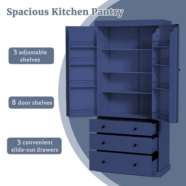English Elm Topmax Farmhouse Pantry Cabinet Tall Freestanding Kitchen Storage Unit SP000047AAC