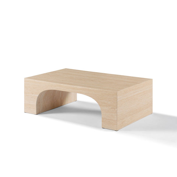 English Elm Inca Genuine Travertine Stone Top Coffee Table Low Modern Living Room Accent B2726P435914