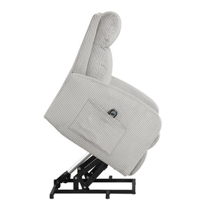 English Elm Contemporary Power Lift Chair Recliner with Plush Corduroy, Foam-Over-Coil Support & Side Pocket Light Gray 31 L x 29 W x 24 H B011P395832
