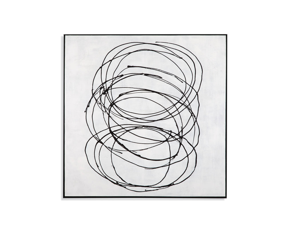 Basset Mirror Radii Framed Canvas - Stunning Abstract Art That Captivates And Sparks Engaging Conversations Black Canvas,Wood Frame 7300-488