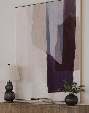 Basset Mirror Salone Hand-painted Canvas Art In Elegant Gold Frame – Elevate Your Space With Refined Decor Blue Canvas,Wood,Resin Frame 7300-927