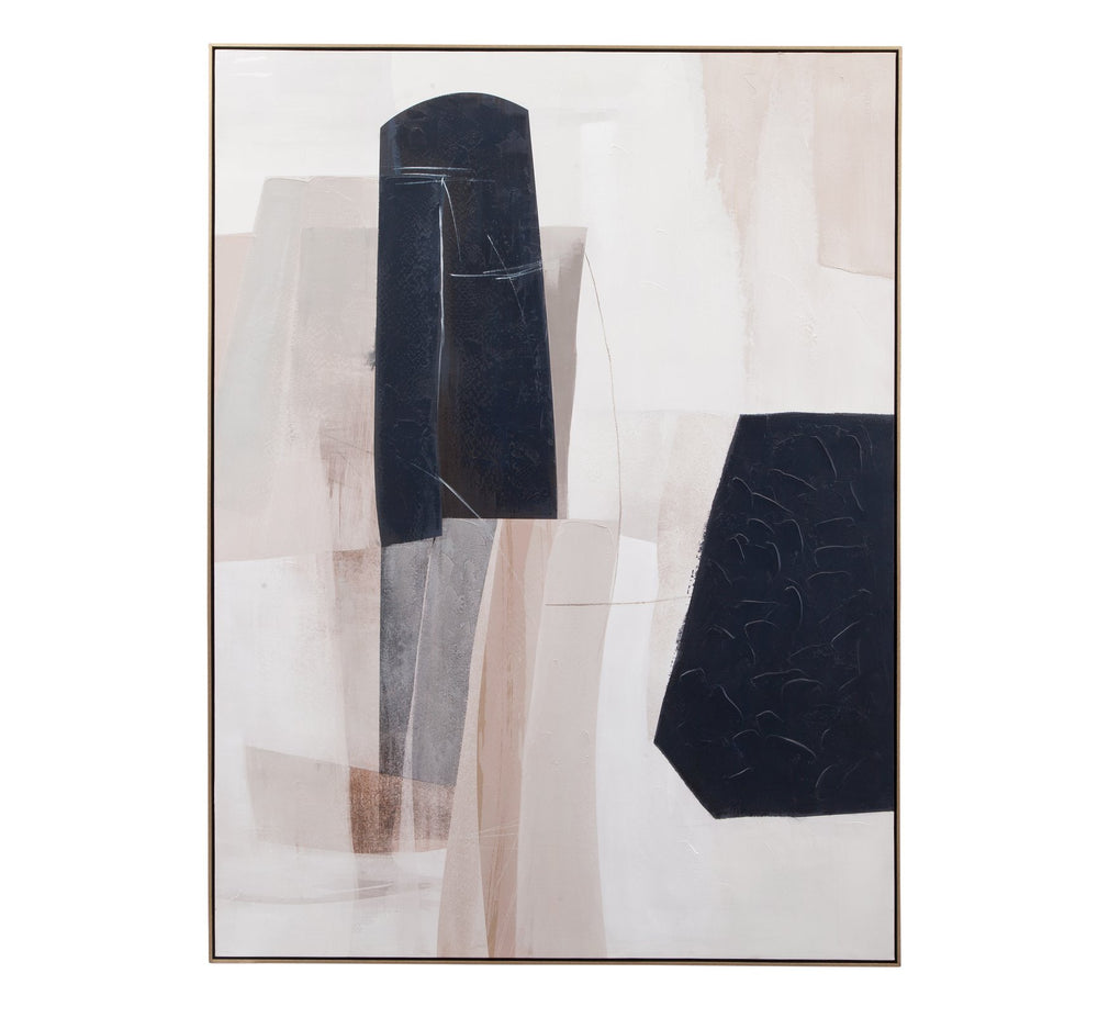 Basset Mirror Milano Hand-painted Canvas Art In Elegant Gold Frame - Perfect For Enhancing Any Living Space! Black Canvas,Wood,Resin Frame 7300-928