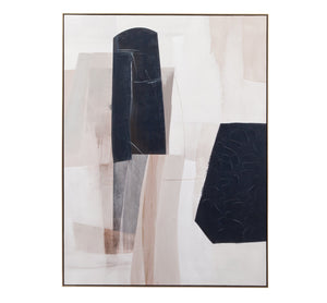 Basset Mirror Milano Hand-painted Canvas Art In Elegant Gold Frame - Perfect For Enhancing Any Living Space! Black Canvas,Wood,Resin Frame 7300-928