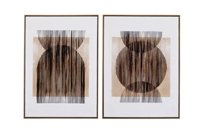 Basset Mirror Together Hand-painted Canvas Art Set Of 2 - Elegant Gold Frames, Unique Techniques, Perfect Decor Black Canvas,Wood,Resin Frame 7300-947