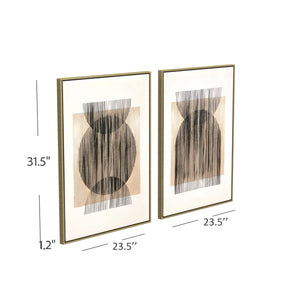 Basset Mirror Together Hand-painted Canvas Art Set Of 2 - Elegant Gold Frames, Unique Techniques, Perfect Decor Black Canvas,Wood,Resin Frame 7300-947