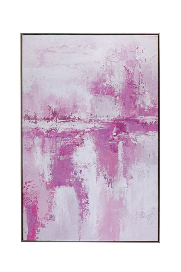 Basset Mirror Settled Hand-painted Canvas Art In Elegant Silver Frame – Perfect For Home Décor And Gifting! Purple Canvas,Wood,Resin Frame 7300-969