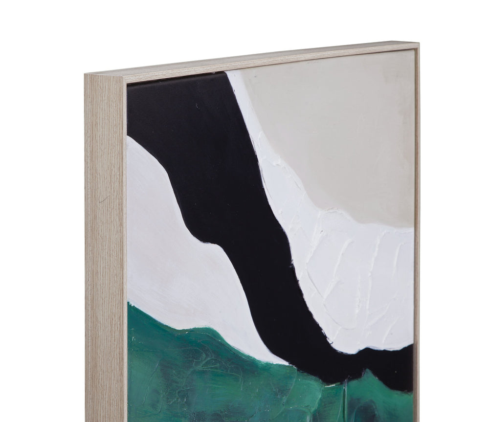 Basset Mirror Illuminate Hand-painted Canvas Art Set Of 2 In Natural Wood Frames For Stunning Home Décor Green Canvas,Wood,Resin Frame 7300-975