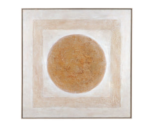 Basset Mirror Central Hand Painted Canvas Art In Natural Wood Frame – Unique Home Decor For Any Space Brown Canvas,Wood,Resin Frame 7300-980