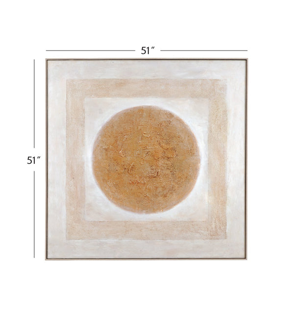 Basset Mirror Central Hand Painted Canvas Art In Natural Wood Frame – Unique Home Decor For Any Space Brown Canvas,Wood,Resin Frame 7300-980