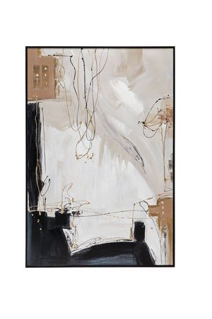 Basset Mirror Additions Hand-painted Canvas Art In Elegant Black Frame – Perfect Wall Décor For Any Space! Brown Canvas,Wood,Resin Frame 7300-982