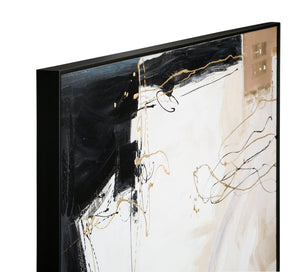 Basset Mirror Additions Hand-painted Canvas Art In Elegant Black Frame – Perfect Wall Décor For Any Space! Brown Canvas,Wood,Resin Frame 7300-982