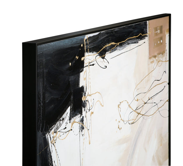 Basset Mirror Additions Hand-painted Canvas Art In Elegant Black Frame – Perfect Wall Décor For Any Space! Brown Canvas,Wood,Resin Frame 7300-982