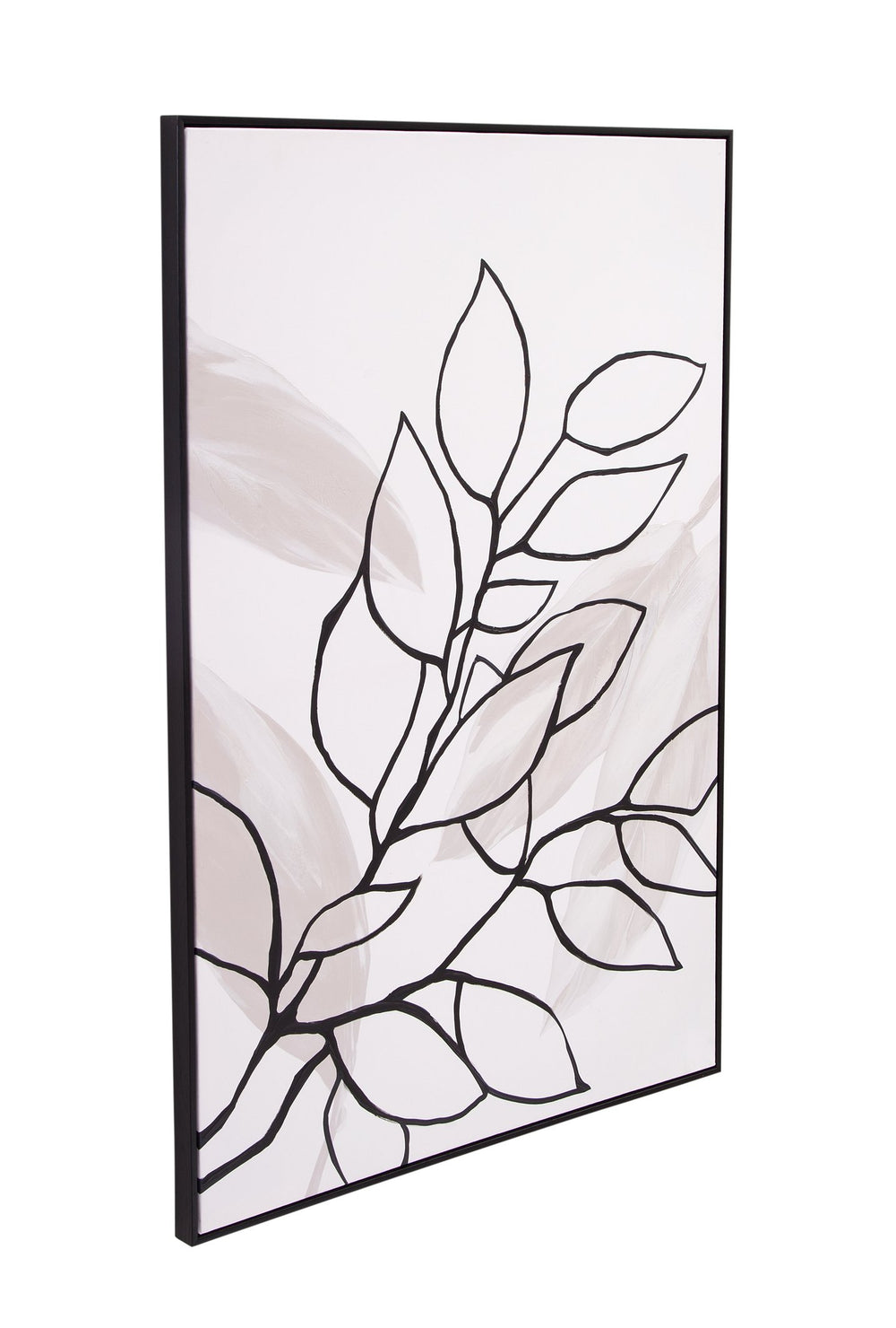 Basset Mirror Harmony Ii Framed Canvas Art - Hand-painted Elegance In Black Molding For Stunning Home Décor Black Canvas,Fir,Resin 7300-990