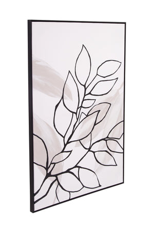 Basset Mirror Harmony Ii Framed Canvas Art - Hand-painted Elegance In Black Molding For Stunning Home Décor Black Canvas,Fir,Resin 7300-990