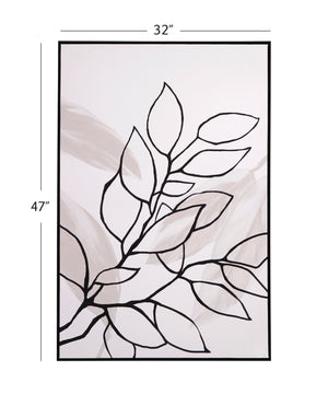 Basset Mirror Harmony Ii Framed Canvas Art - Hand-painted Elegance In Black Molding For Stunning Home Décor Black Canvas,Fir,Resin 7300-990