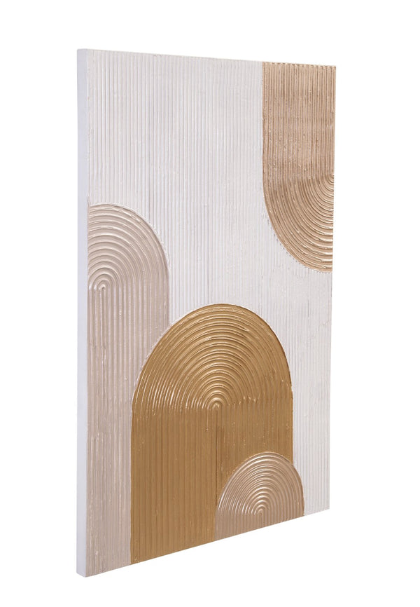 Basset Mirror Iggy Abstract Canvas Art - Hand-painted Masterpiece With Unique Circular Relief Pattern For Home Decor Brown Canvas,Fir 7300-991