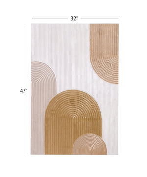 Basset Mirror Iggy Abstract Canvas Art - Hand-painted Masterpiece With Unique Circular Relief Pattern For Home Decor Brown Canvas,Fir 7300-991