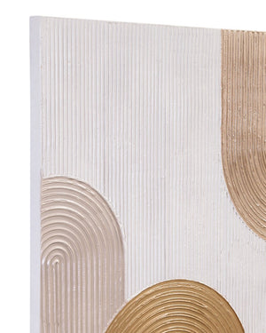 Basset Mirror Iggy Abstract Canvas Art - Hand-painted Masterpiece With Unique Circular Relief Pattern For Home Decor Brown Canvas,Fir 7300-991