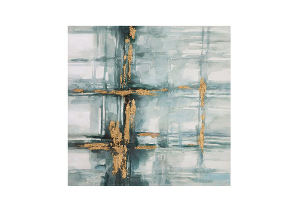 Basset Mirror Mulligan Abstract Canvas Art – Handcrafted Gallery Wrap For Stunning Home Decor And Unique Style Blue Canvas,Wood Frame 7300-994