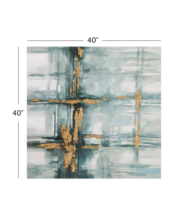 Basset Mirror Mulligan Abstract Canvas Art – Handcrafted Gallery Wrap For Stunning Home Decor And Unique Style Blue Canvas,Wood Frame 7300-994