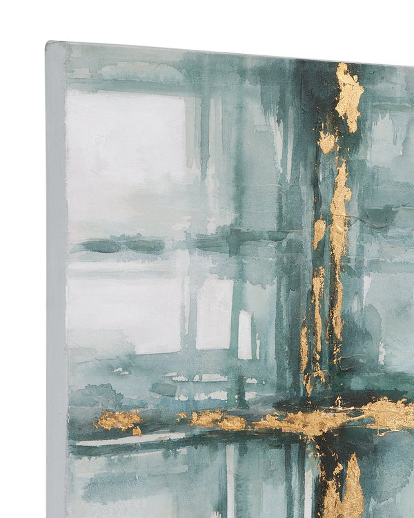 Basset Mirror Mulligan Abstract Canvas Art – Handcrafted Gallery Wrap For Stunning Home Decor And Unique Style Blue Canvas,Wood Frame 7300-994