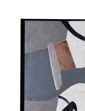 Basset Mirror Sumter Hand-painted Framed Canvas In Elegant Black Molding – Perfect For Stylish Home Décor! Gray Canvas,Wood,Resin Frame 7300-998