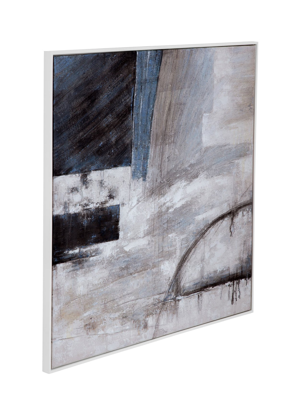 Basset Mirror Yuma Hand-painted Framed Canvas Art With Elegant White Molding - Perfect For Home Décor! Gray Canvas,Wood,Resin Frame 7300-999