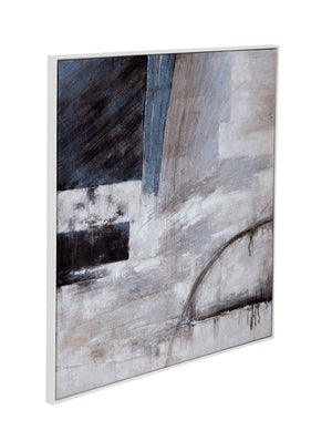 Basset Mirror Yuma Hand-painted Framed Canvas Art With Elegant White Molding - Perfect For Home Décor! Gray Canvas,Wood,Resin Frame 7300-999