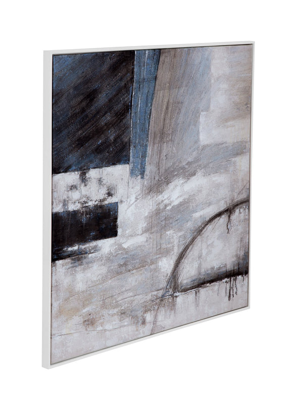 Basset Mirror Yuma Hand-painted Framed Canvas Art With Elegant White Molding - Perfect For Home Décor! Gray Canvas,Wood,Resin Frame 7300-999