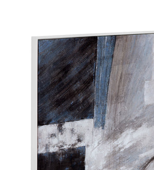 Basset Mirror Yuma Hand-painted Framed Canvas Art With Elegant White Molding - Perfect For Home Décor! Gray Canvas,Wood,Resin Frame 7300-999