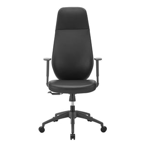 EuroStyle Filip Executive High Back Leatherette Chair with Lumbar Support for Modern Offices 73001-BLK