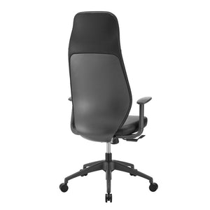 EuroStyle Filip Executive High Back Leatherette Chair with Lumbar Support for Modern Offices 73001-BLK