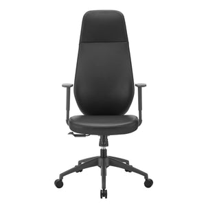 EuroStyle Filip Executive High Back Leatherette Chair with Lumbar Support for Modern Offices 73001-BLK